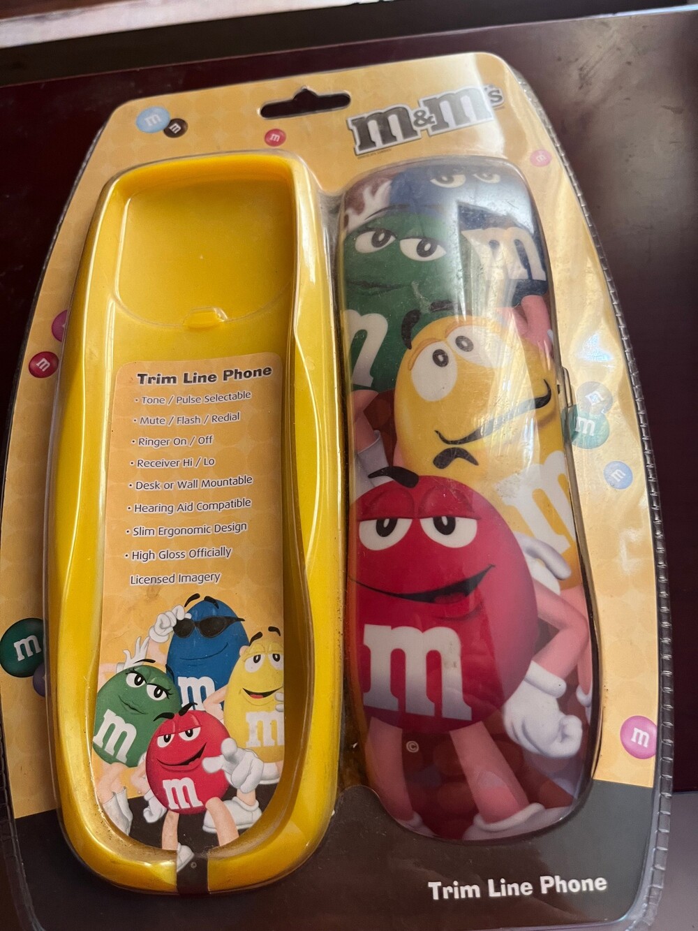 M&M's Trim Line Phone Yellow 2007 Desk or Wall Mountable